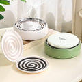 Solid Click-Separator Mosquito Coil Case with Press-Lift Divider Steel Heat Shield Smokeless Portable Sawtooth Storage Holder