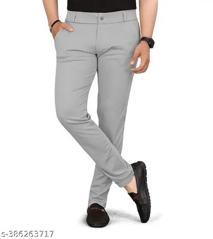 Slim-Fit Black Formal Pants for Men