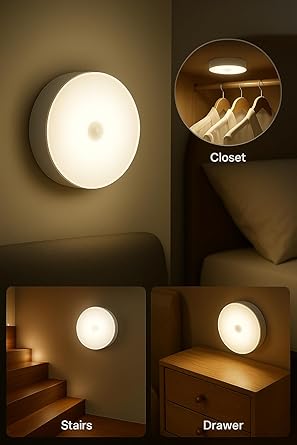 Motion Sensor Light for Home with USB Charging Wireless Self Adhesive LED Night Light(Pack Of 4)