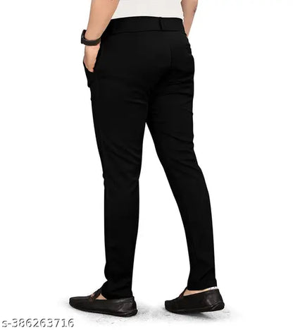 Slim-Fit Black Formal Pants for Men