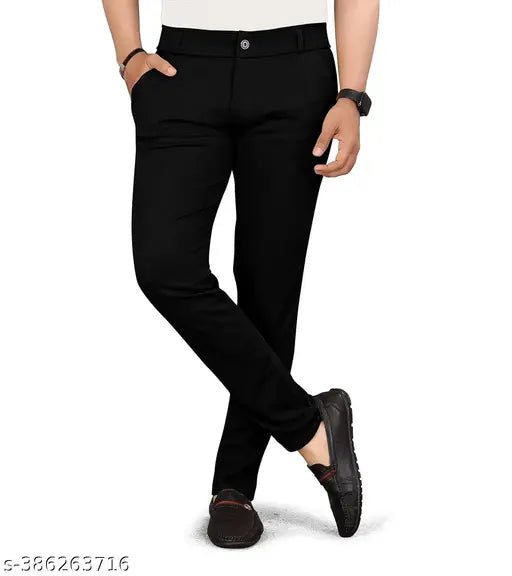 Slim-Fit Black Formal Pants for Men